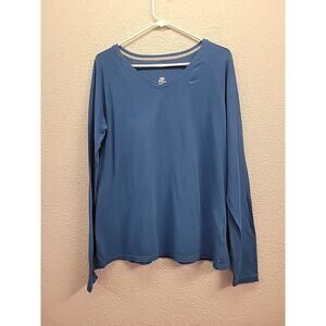 Nike Sportwear V-neck Long Sleeve | Women's XXL Blue